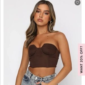 White Fox Best Behavior Bustier in Chocolate